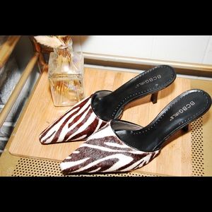 Calf Hair Zebra Print mules